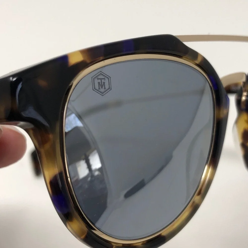 Taylor‎ Morris Roll Right Sunglasses Womens Tortoise Brown Round Mirrored Lens